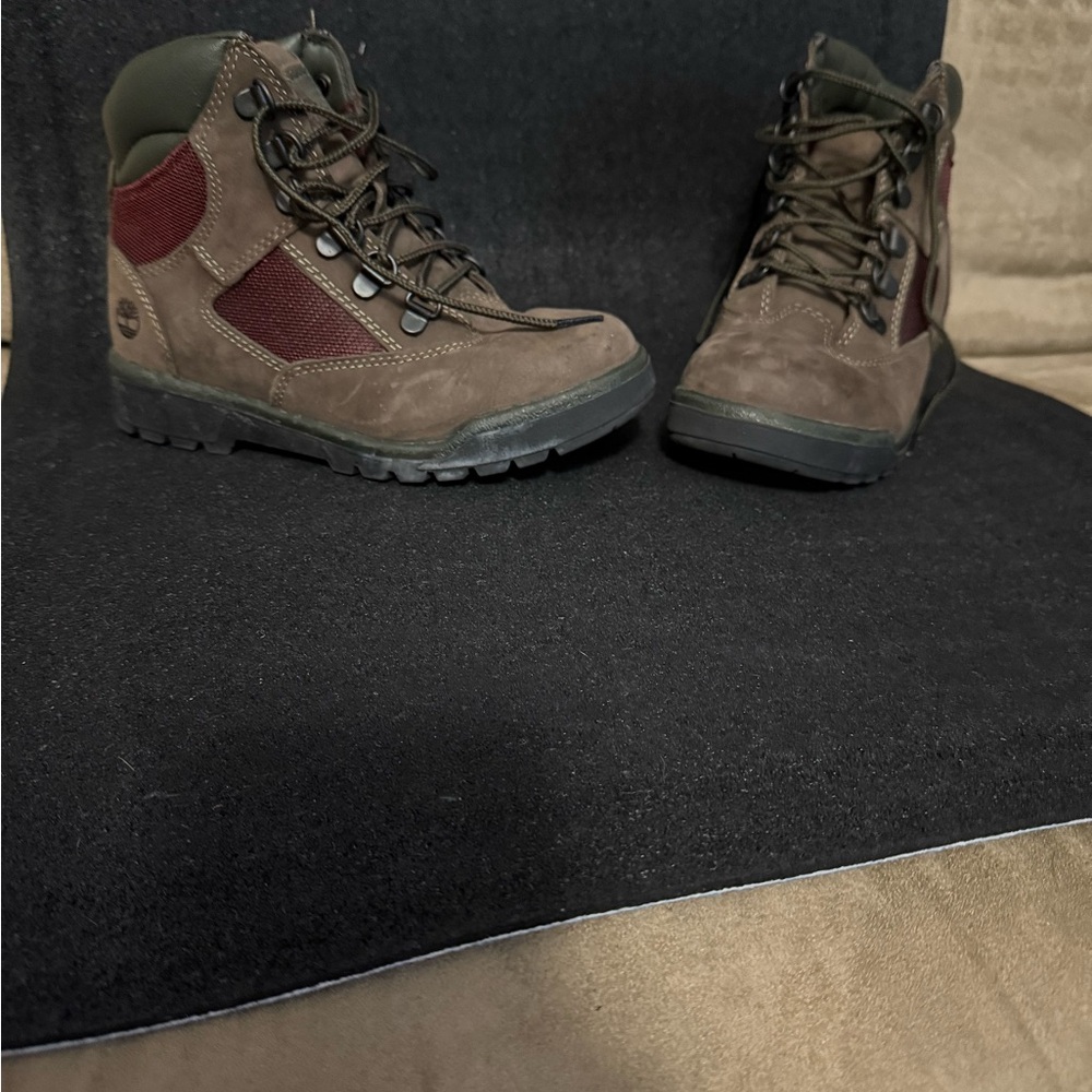 Timberland Brown and Red Outdoor Boots